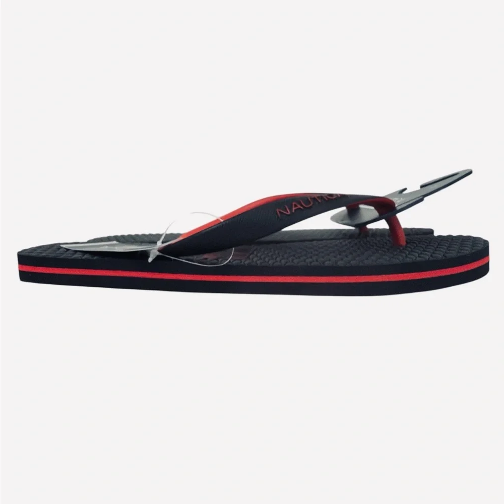 Nautica Jiren Flip Flop Thong Casual Sandals Rubber Black/Red Men’s Size 7